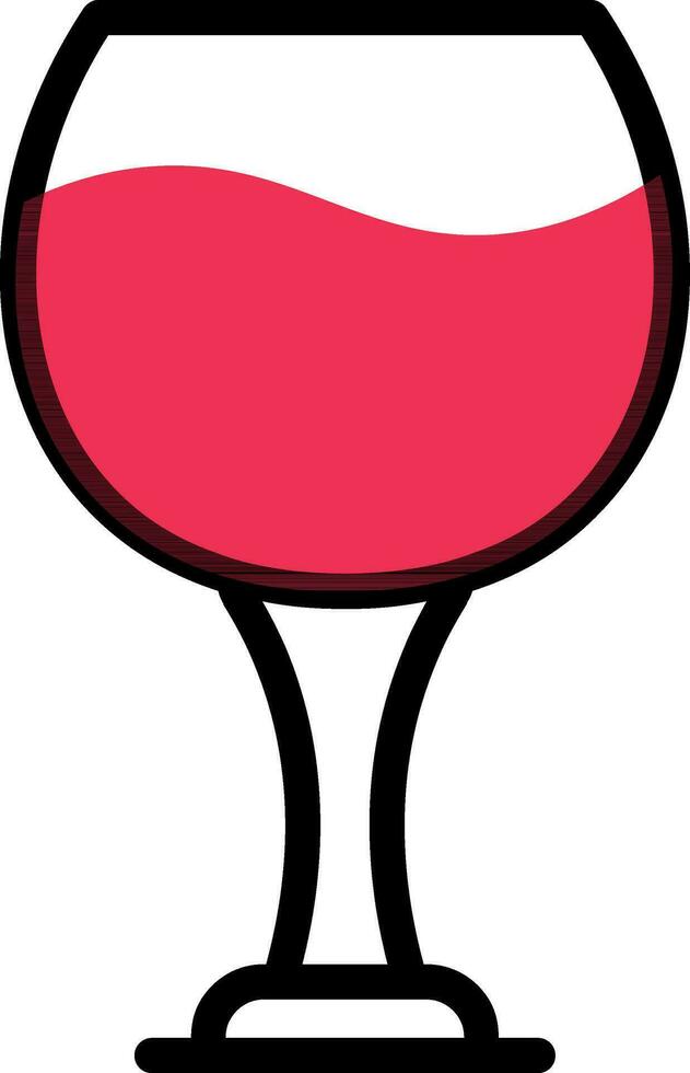plano estilo vinho vidro ícone dentro Rosa e branco cor. vetor