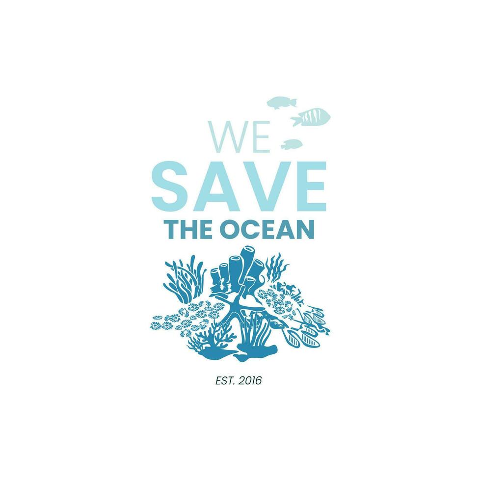 nós Salve  a oceano vetor ilustração,