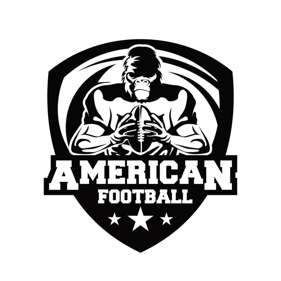 americano futebol torneio emblema, logotipo em uma Sombrio fundo. vetor