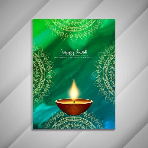 Design de brochura feliz Diwali feliz vetor