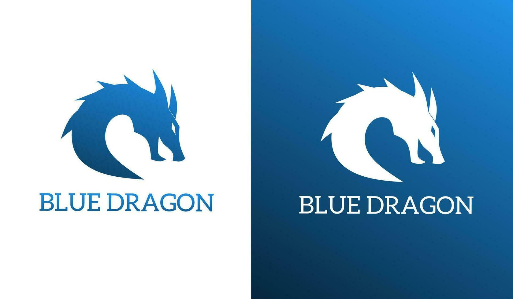 ilustração vetor gráfico do modelo logotipo cabeça azul Dragão