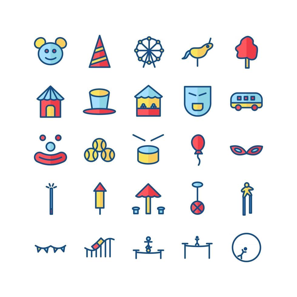 carnaval icon set vector linha plana para site mobile app apresentação mídia social adequada para interface e experiência do usuário