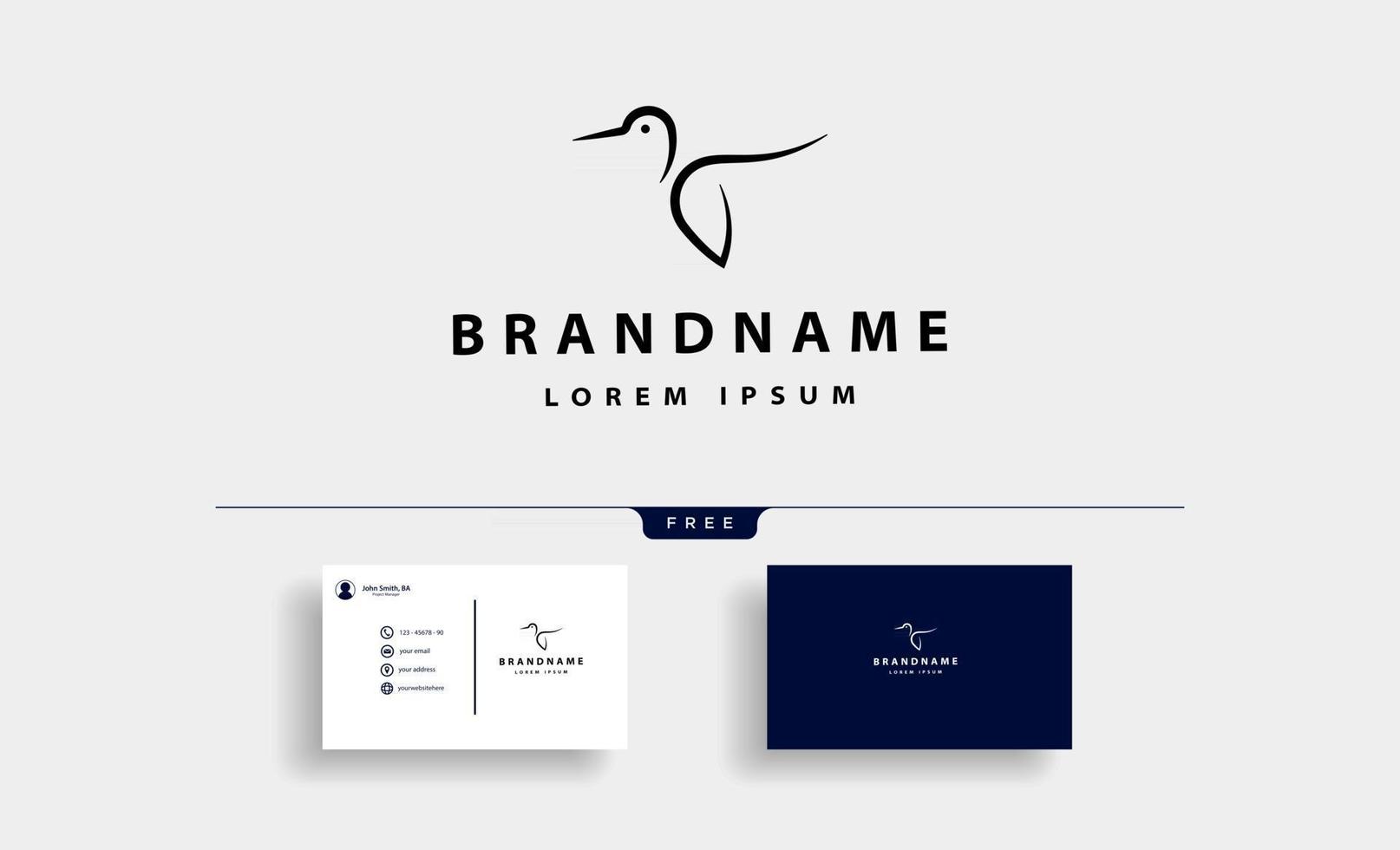 pássaro colibri linha simples logotipo desenho ilustração vetorial vetor