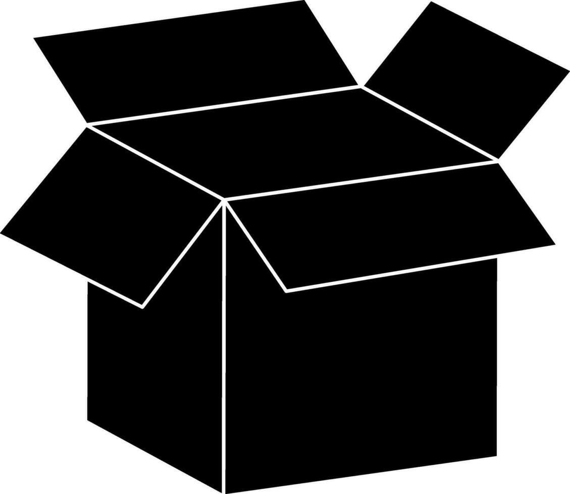 ilustração do uma caixa dentro Preto e branco cor. vetor