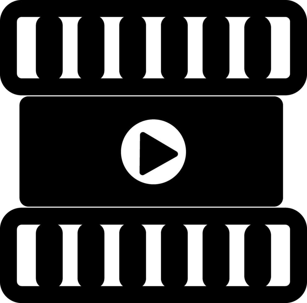 Preto e branco ícone do vídeo para filme e entretenimento. vetor