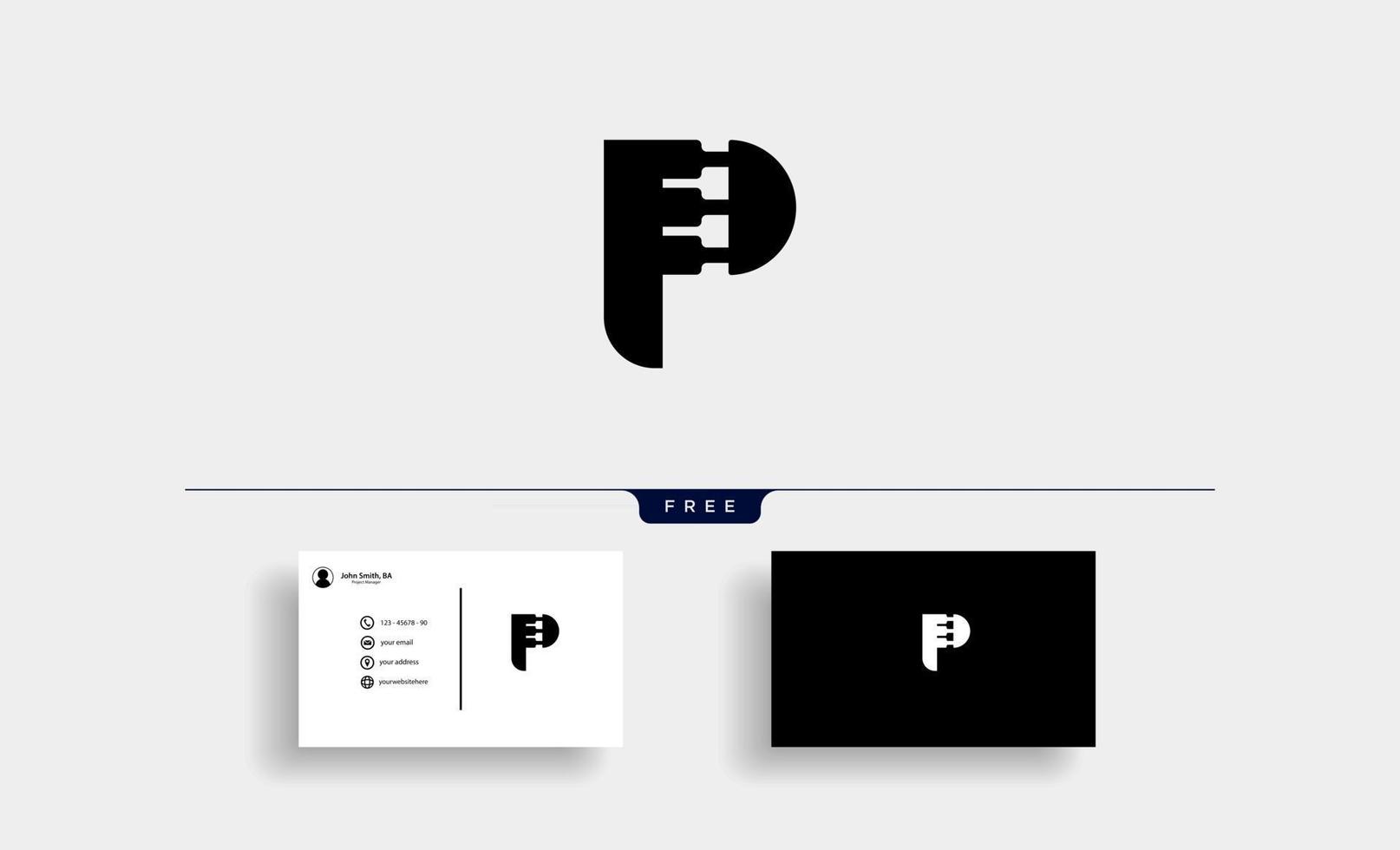 ilustração em vetor design de logotipo de piano letra p