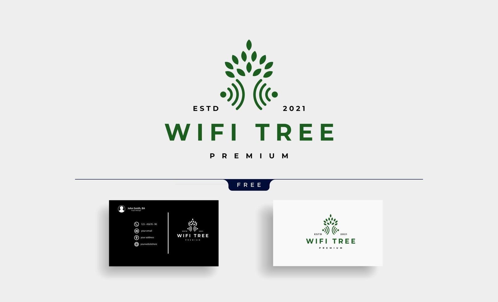 vetor de design de logotipo de wi-fi da árvore