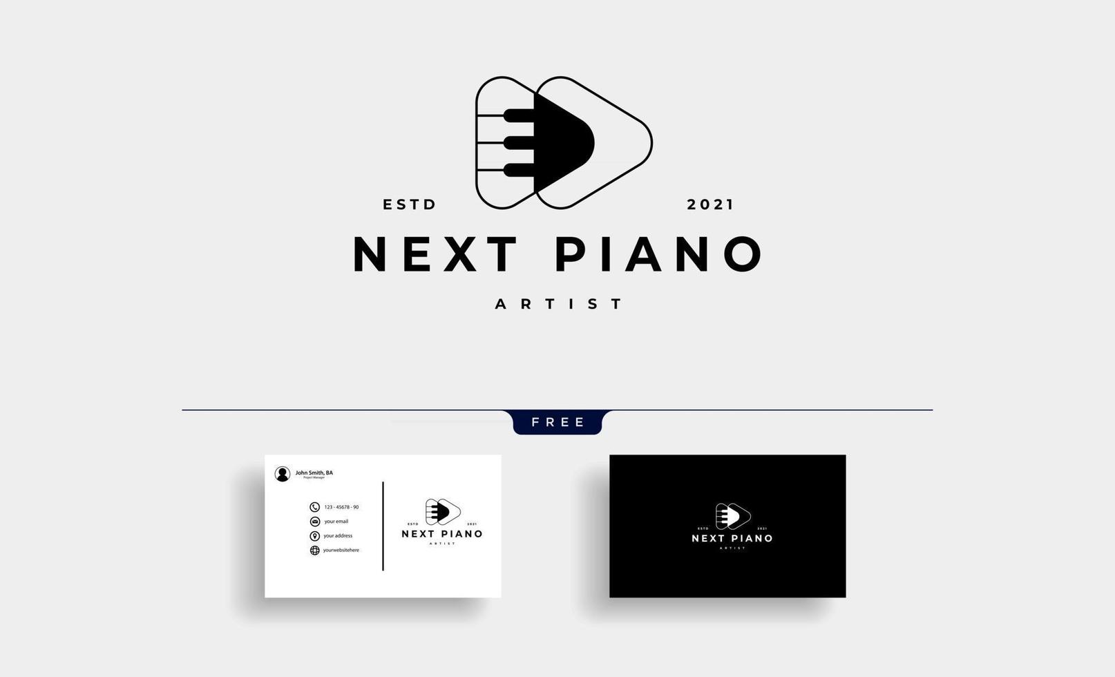 ilustração de design de vetor de logotipo para tocar piano