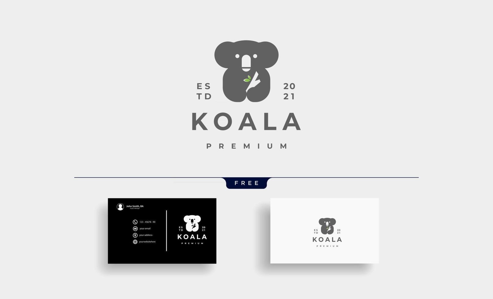 ilustração em vetor design de ícone de logotipo de coala