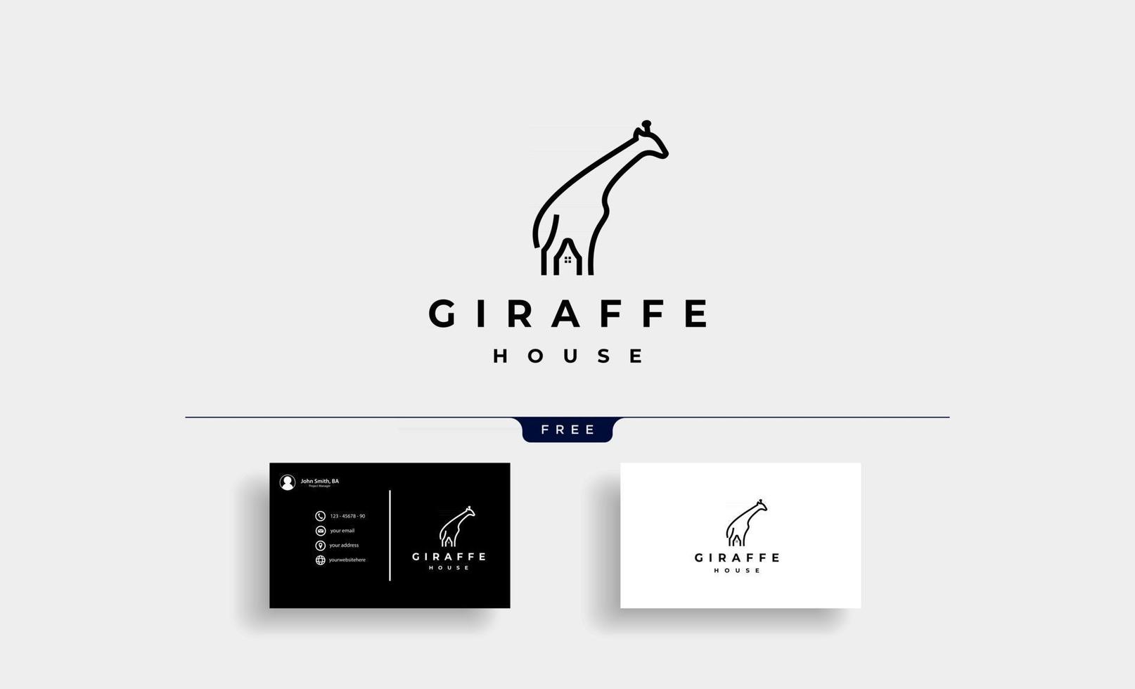 ilustração em vetor girafa home logo ícone design