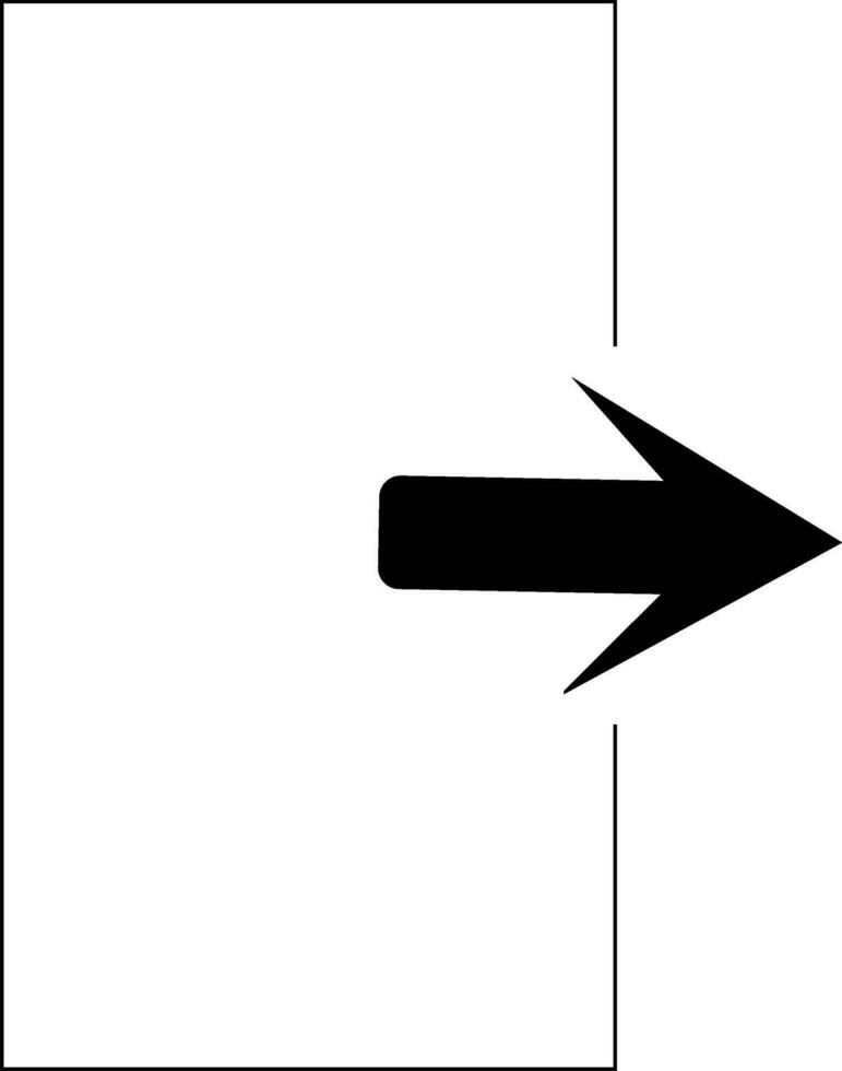 plano estilo Móvel com seta dentro Preto e branco cor. glifo ícone ou símbolo. vetor