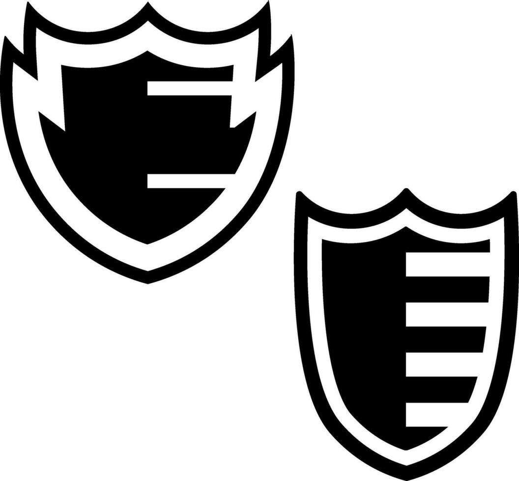 escudos dentro Preto e branco cor. vetor