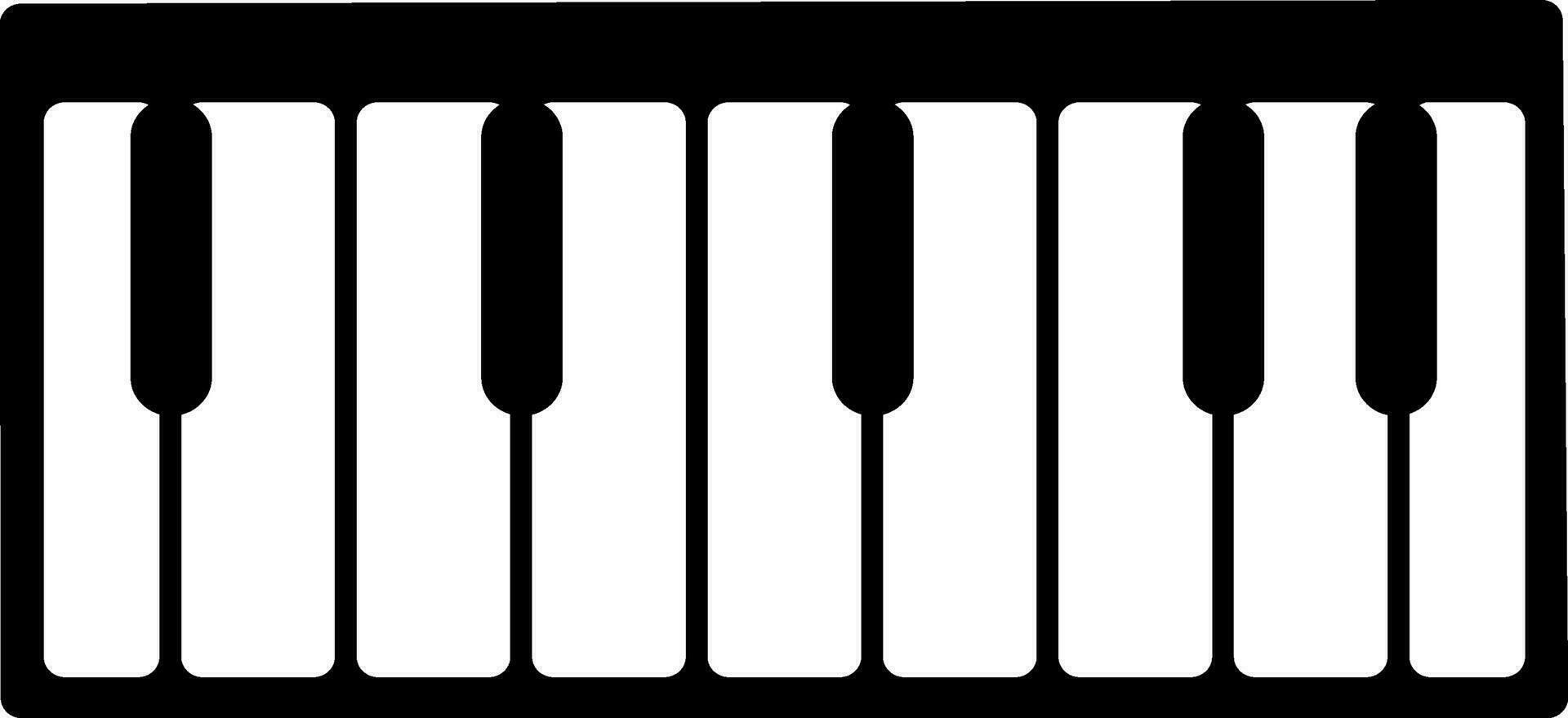 vetor piano chaves ícone ou símbolo dentro plano estilo.