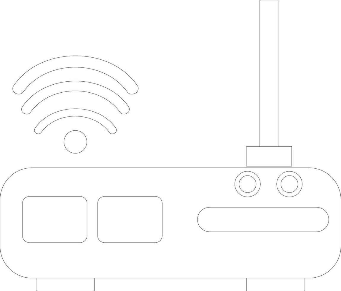 linha arte ícone do roteador dentro plano estilo. vetor