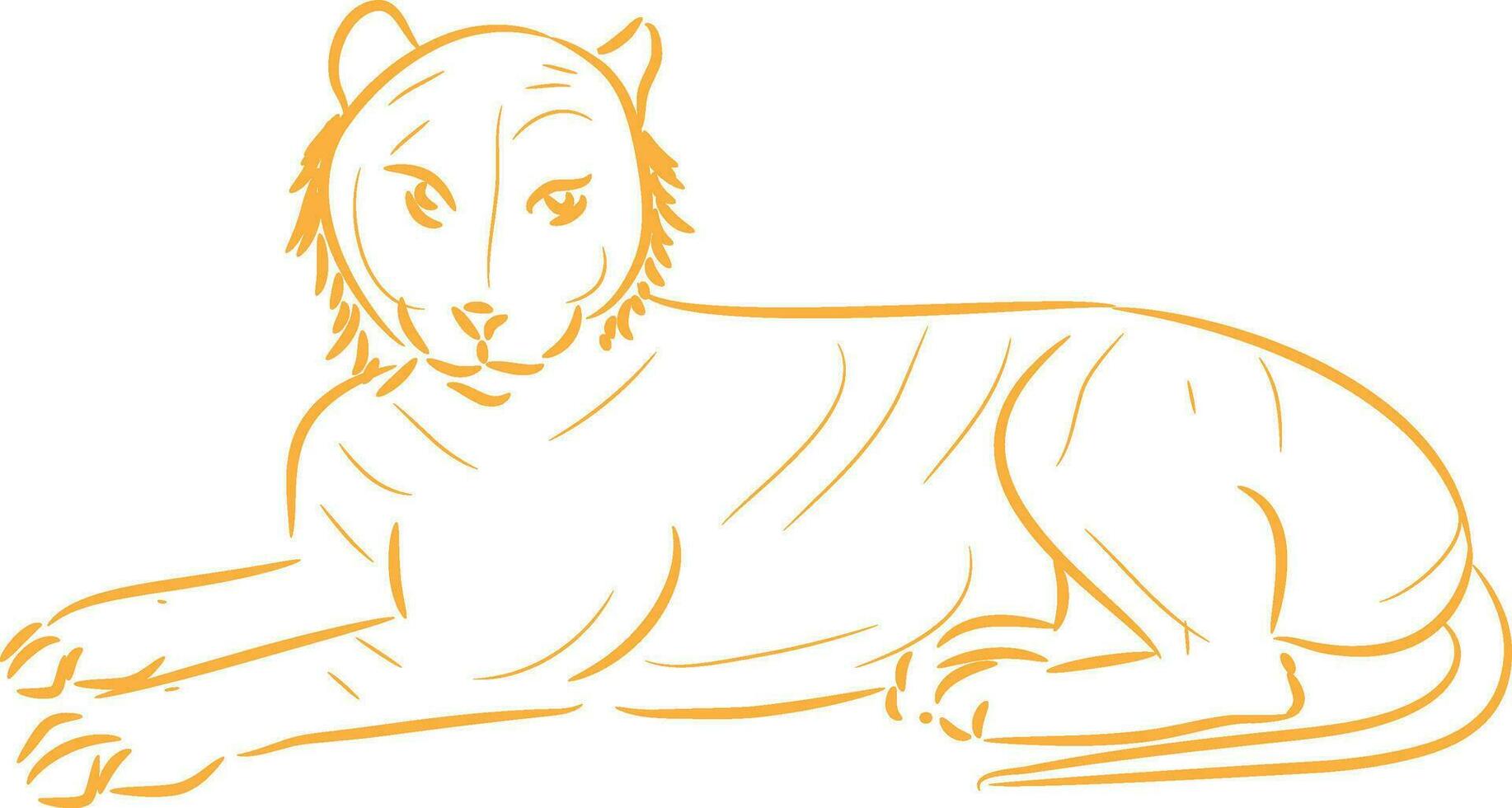 plano linha arte ilustração do tigre. vetor
