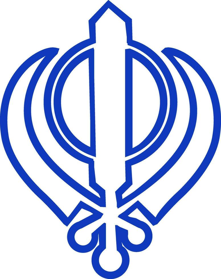 azul Khanda sikhism religião símbolo. vetor
