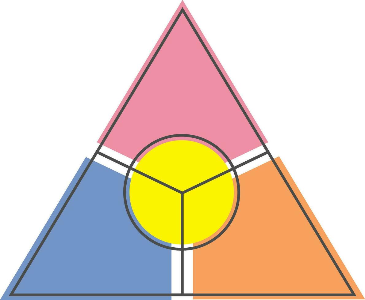 plano ilustração do uma triângulo infográfico elemento. vetor
