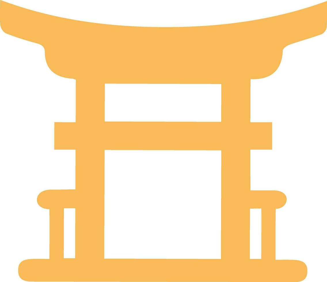 plano amarelo ilustração do flutuando torii portão. vetor