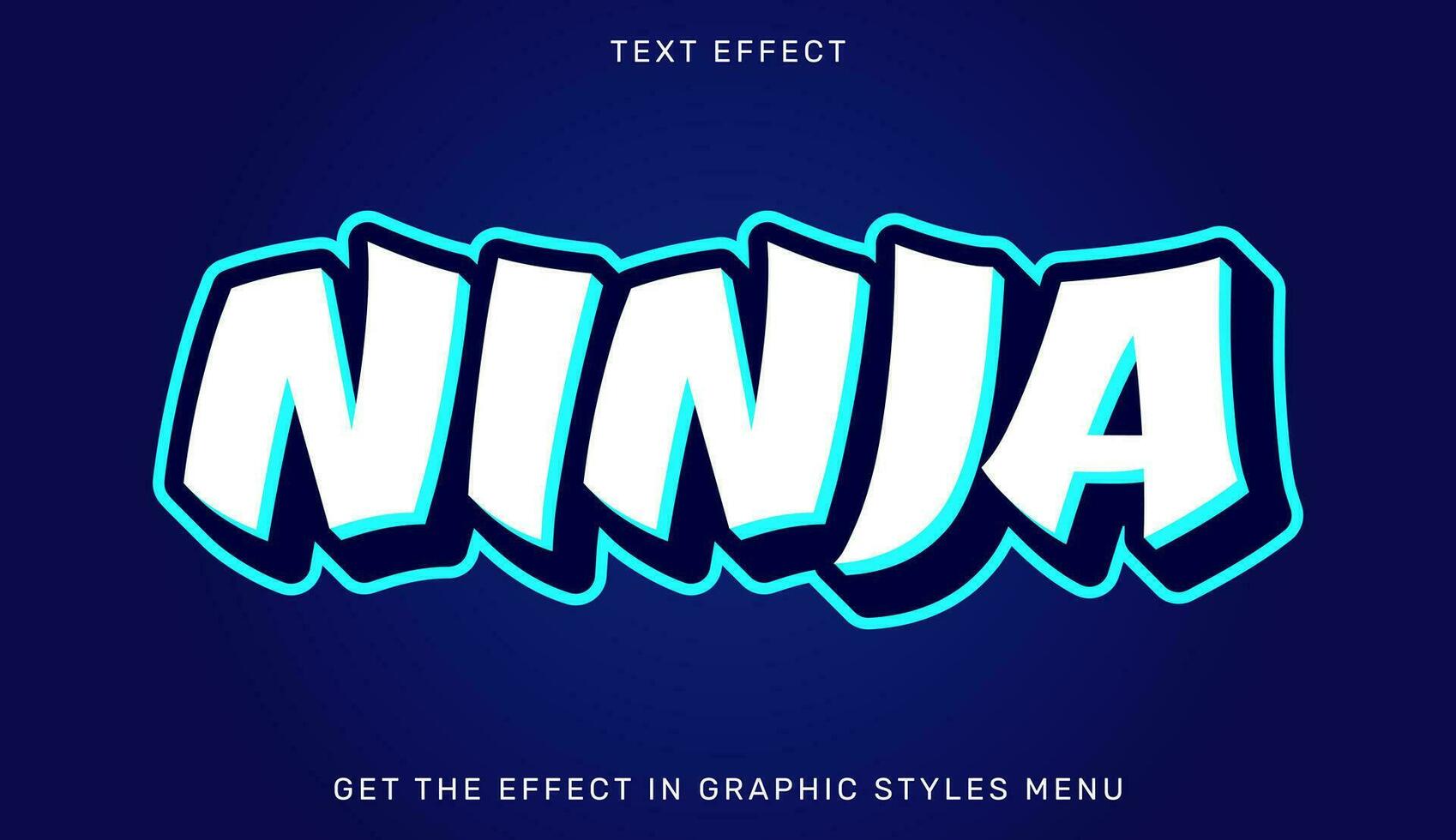 ninja editável texto efeito com 3d estilo. texto emblema para anúncio, marca, o negócio logotipo vetor