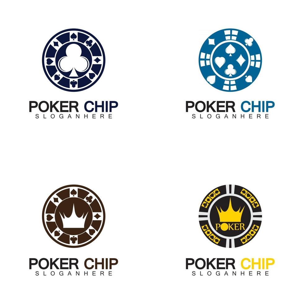 ícone de ficha de cassino logotipo de vetor de ficha de pôquer