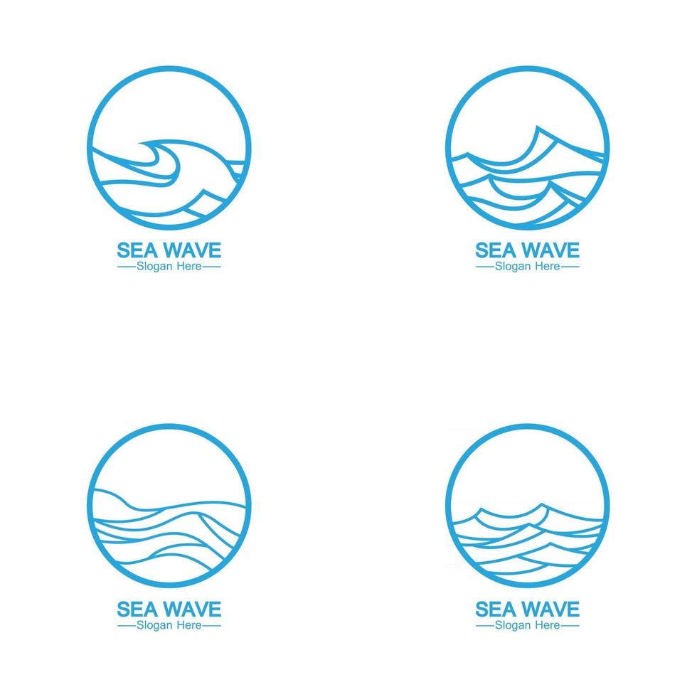 mar oceano onda linha logotipo simples estilo monoline vector ícone símbolo ilustração