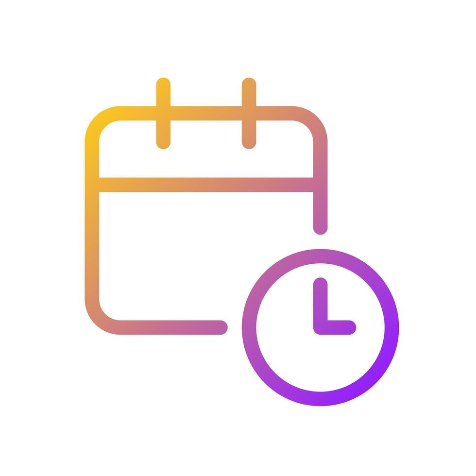 calendário conectados pixel perfeito gradiente linear ui ícone. cronograma eventos. o negócio e pessoal planejador. linha cor do utilizador interface símbolo. moderno estilo pictograma. vetor isolado esboço ilustração