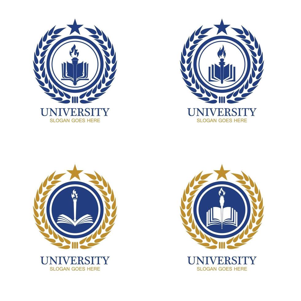 modelo de design de logotipo de escola e curso universitário vetor