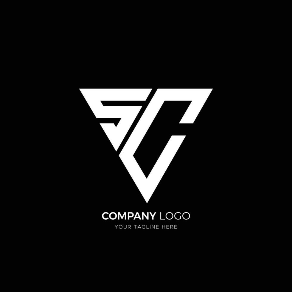s c triângulo carta moderno branding monograma logotipo vetor