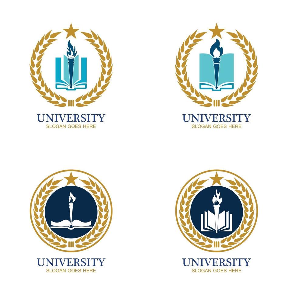 modelo de design de logotipo de escola e curso universitário vetor
