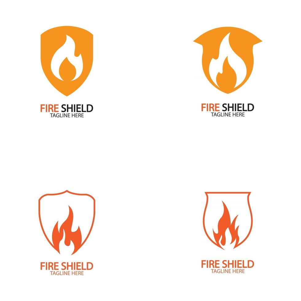 elemento de design de logotipo escudo de fogo vetor