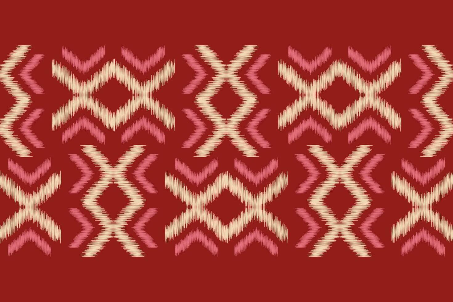 étnico ikat tecido padronizar geométrico estilo.africano ikat bordado étnico oriental padronizar motivos vermelho fundo. resumo,illustration.texture,vestuário,scraf,decoração,tapete,seda. vetor