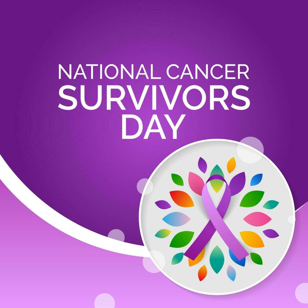 nacional Câncer sobreviventes dia é observado cada ano dentro junho, isto é uma doença causou quando células dividir incontrolavelmente e espalhar para dentro em torno da tecidos. vetor ilustração