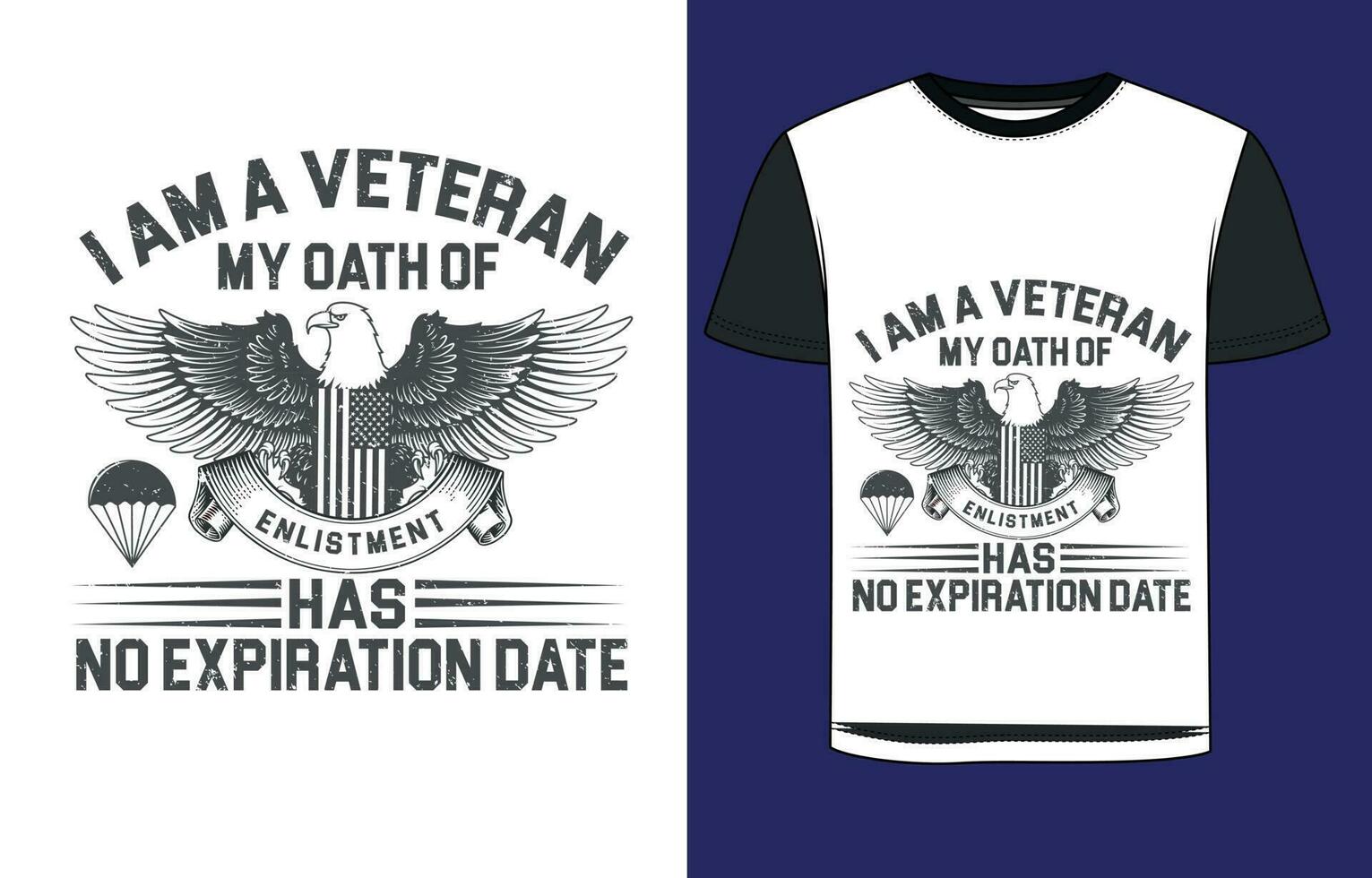 americano veterano camiseta Projeto vetor