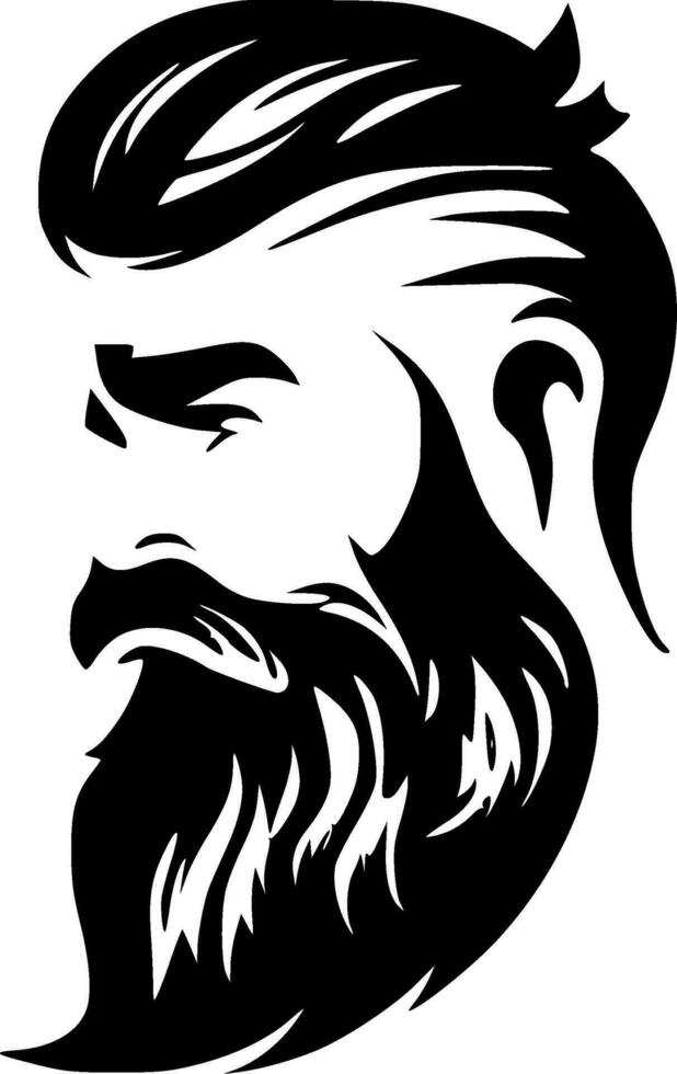barba, Preto e branco vetor ilustração