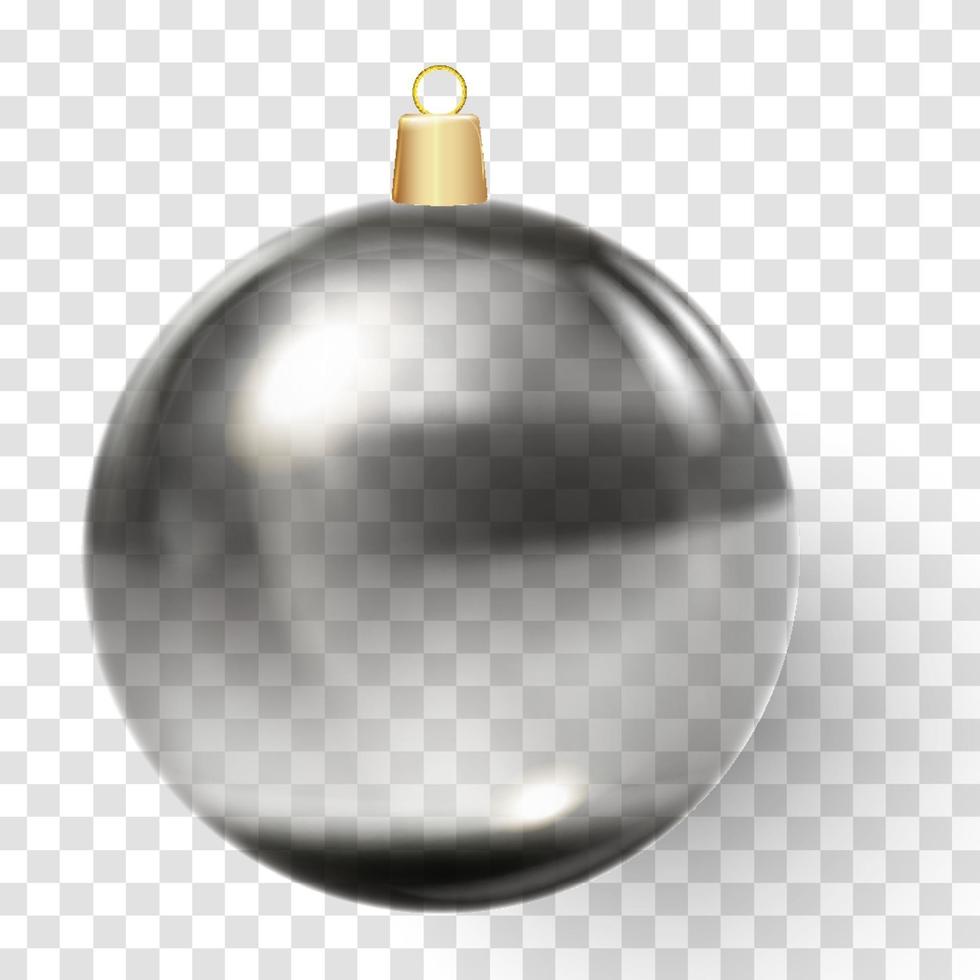 bola de natal preta bola de vidro de natal em fundo branco vetor