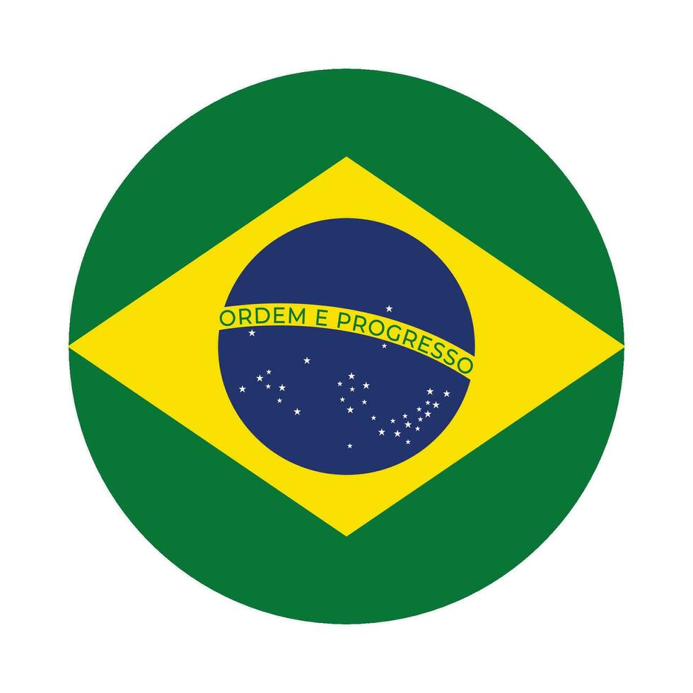 Brasil bandeira. vetor ilustração nacional bandeira do Brasil dentro círculo Projeto