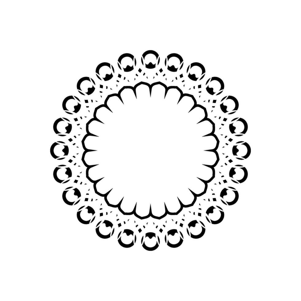 geométrico motivo padrão, artístico em forma de círculo, moderno contemporâneo mandala, mínimo e monocromo para decoração, fundo, decoração ou gráfico Projeto elemento. vetor ilustração