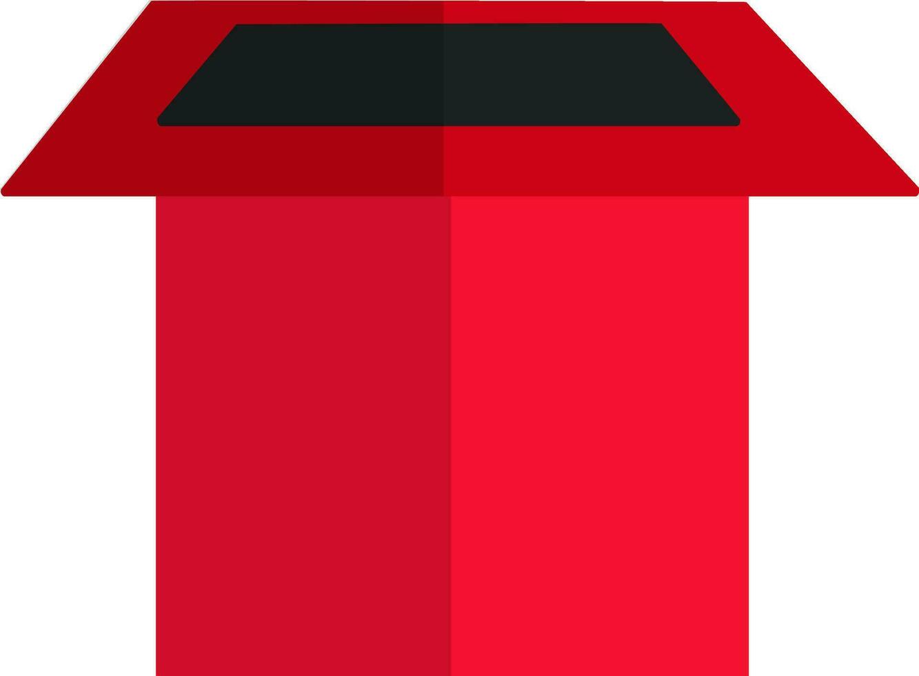 plano estilo caixote de lixo dentro Preto e vermelho cor. vetor
