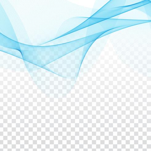 Abstrato design elegante onda azul em fundo transparente vetor