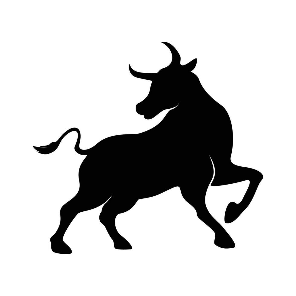Preto touro silhueta Projeto. selvagem búfalo placa e símbolo. vetor