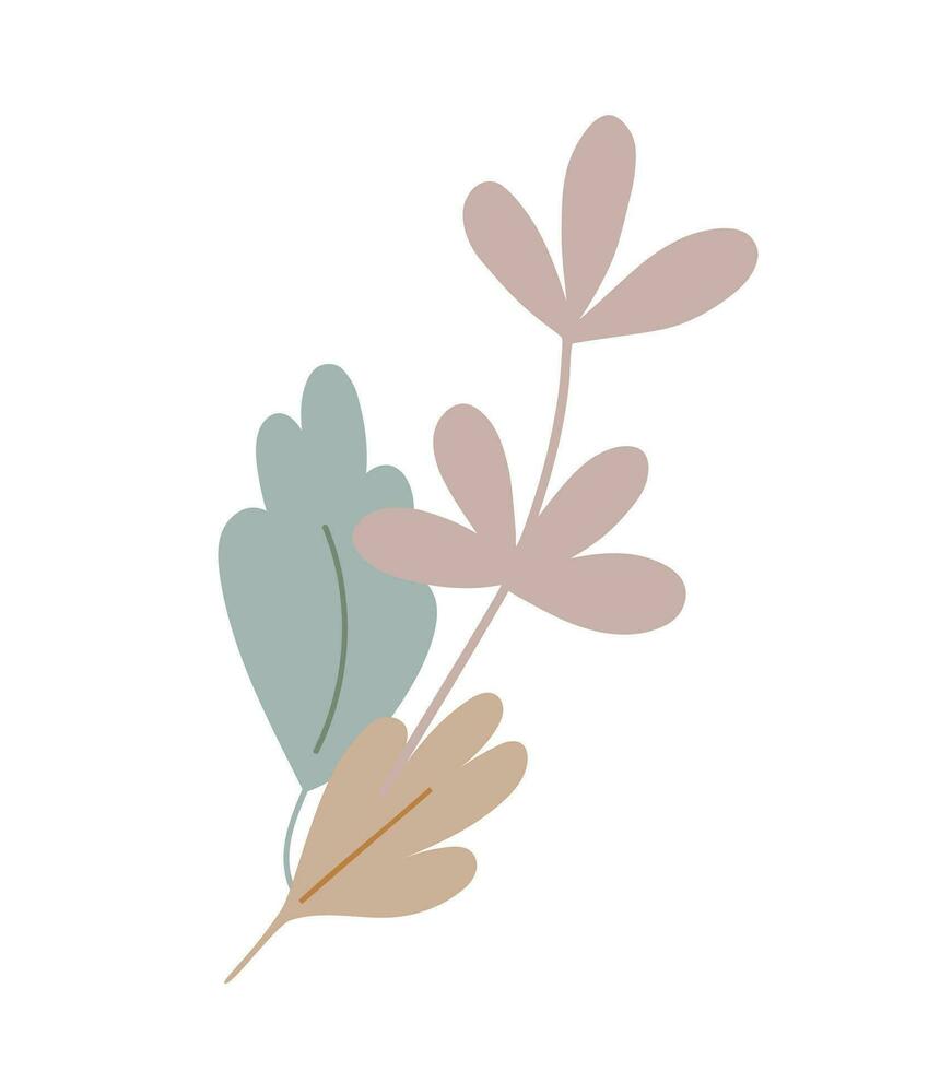 arranjo floral de cor pastel de flores simples em ilustração vetorial de estilo simples, símbolo da primavera, casa aconchegante, decoração de celebração de férias de páscoa, clipart para cartões, decoração de primavera boêmia vetor