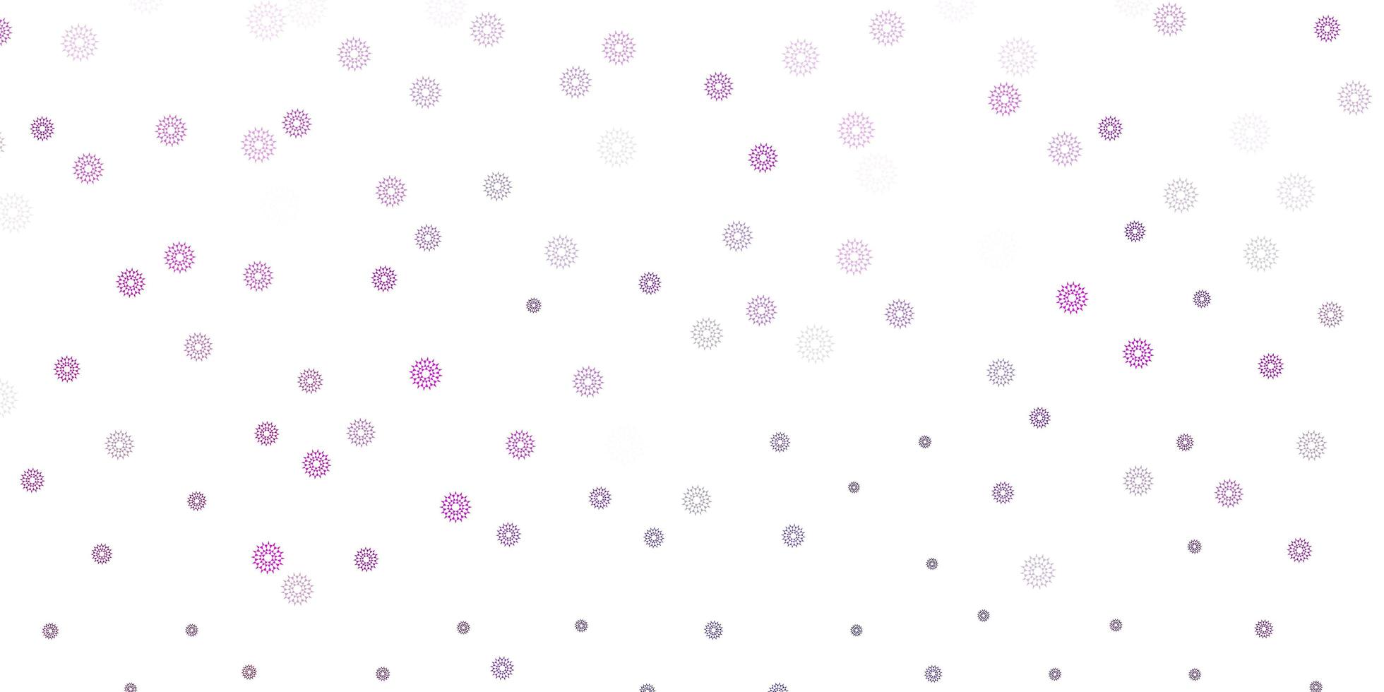 fundo de doodle de vetor rosa claro com flores