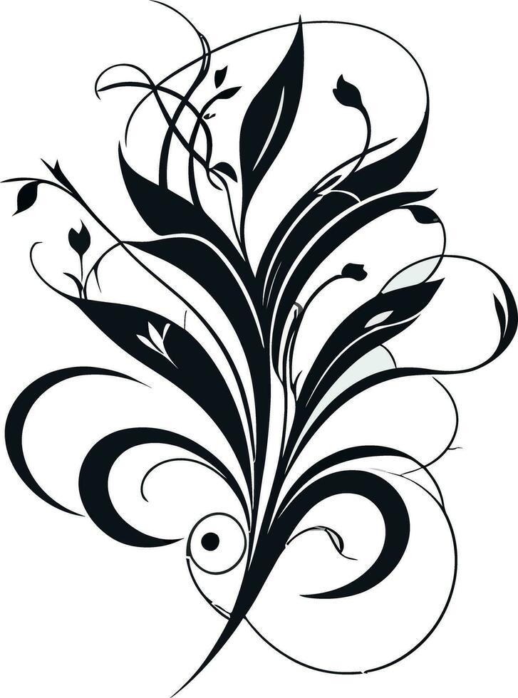 simples flor desenhos Preto e branco vetor arte. isto floral ilustração é perfeito para criando elegante e minimalista logotipos, convites, cartazes, adesivos, tatuagens, e mais.