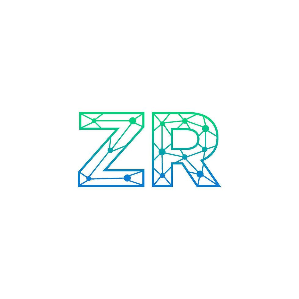 abstrato carta zr logotipo Projeto com linha ponto conexão para tecnologia e digital o negócio empresa. vetor