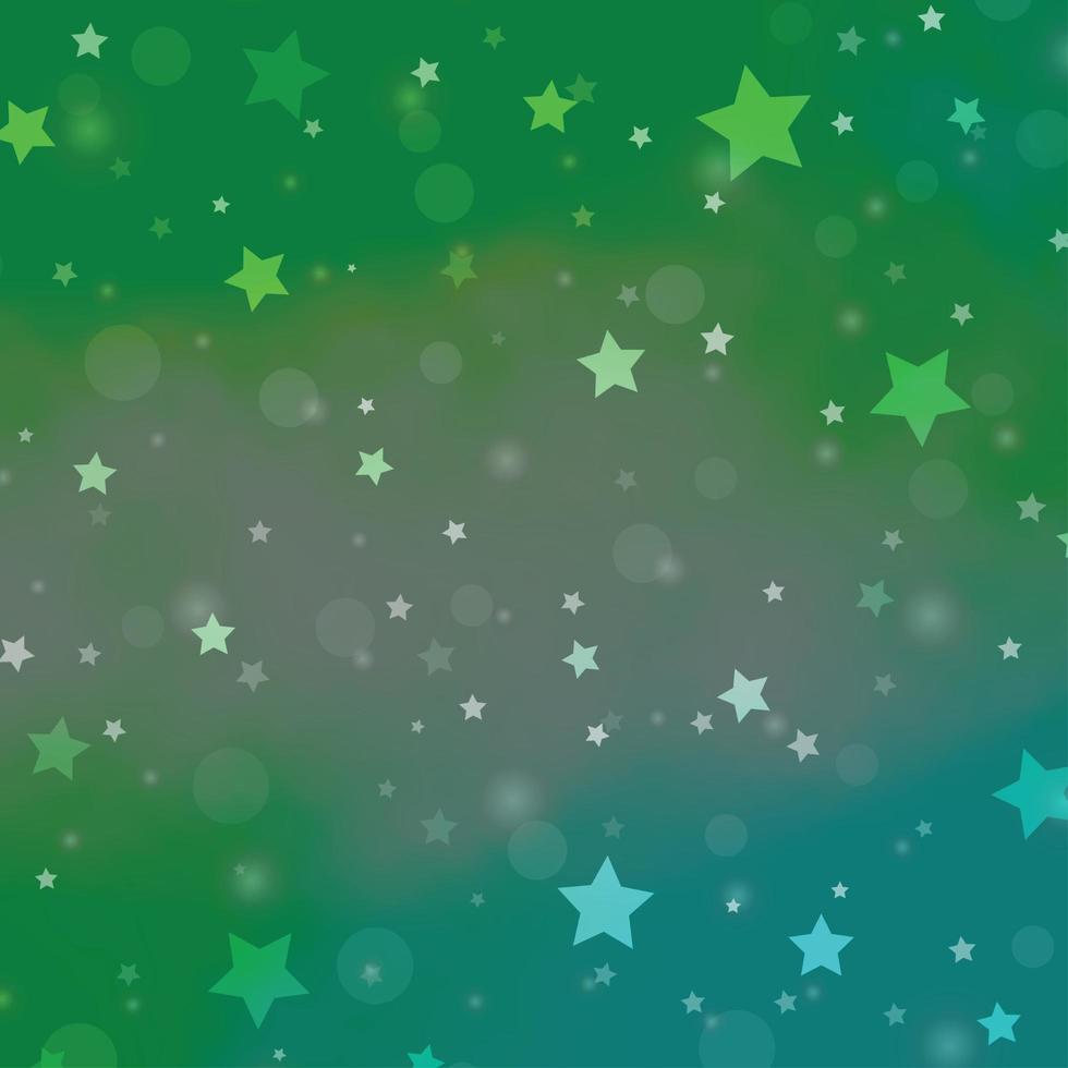 fundo verde claro com estrelas de círculos desenho abstrato em estilo gradiente com estrelas de bolhas para papéis de parede de tecidos têxteis vetor