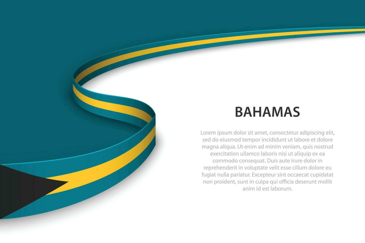 onda bandeira do bahamas com copyspace fundo. vetor