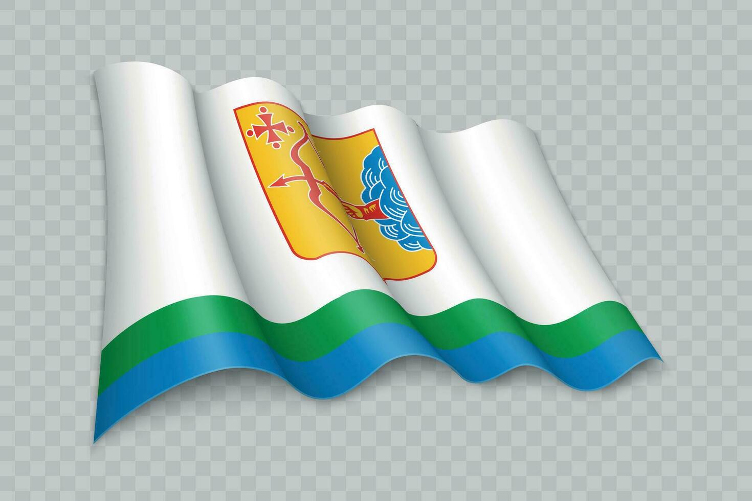 3d realista acenando bandeira do Kirov oblast é uma região do Rússia vetor