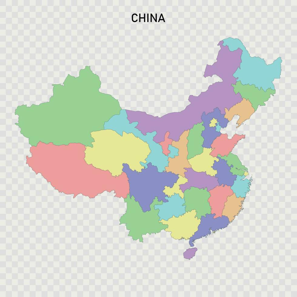 isolado colori mapa do China vetor