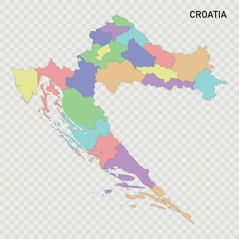 isolado colori mapa do Croácia vetor