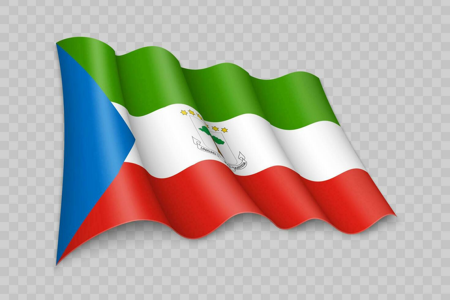 3d realista acenando bandeira do equatorial Guiné vetor